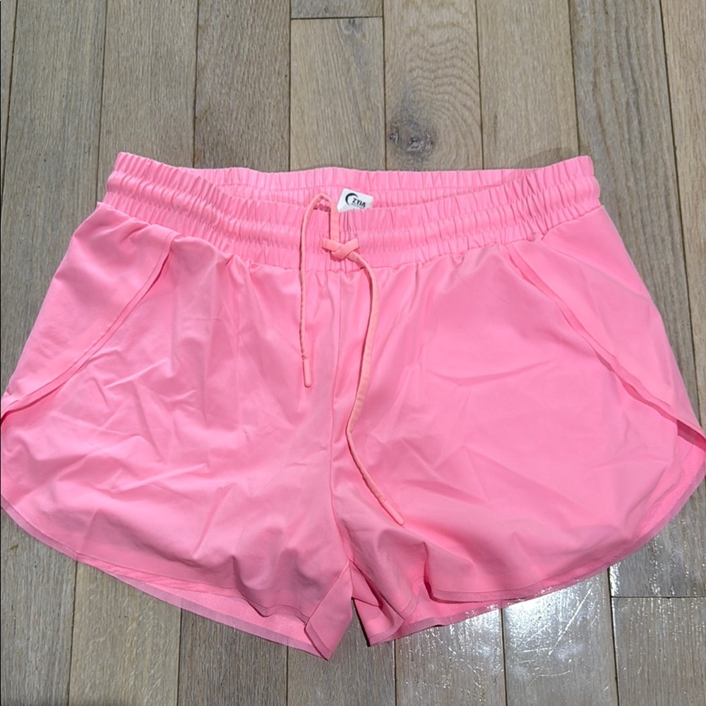 Pink Athletic Shorts with Elastic Waistband